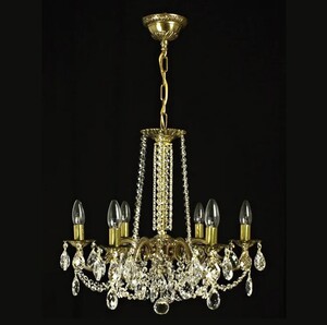Casa Padrino Luxus Barock Kristall Kronleuchter Gold  55 x H. 50 cm - Prunkvolle Messing Kronleuchter mit b�hmischem Kristallglas - Barock M�bel - Edel & Prunkvoll
