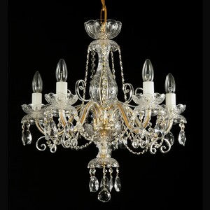 Casa Padrino Luxus Barock Kristall Kronleuchter Gold  55 x H. 55 cm - Prunkvolle Messing Kronleuchter mit b�hmischem Kristallglas - Barock M�bel - Edel & Prunkvoll
