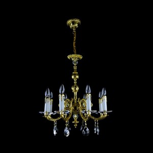 Casa Padrino Luxus Barock Kristall Kronleuchter Gold  55 x H. 60 cm - Prunkvolle Messing Kronleuchter mit b�hmischem Kristallglas - Barock M�bel - Edel & Prunkvoll