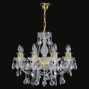Casa Padrino Luxus Barock Kristall Kronleuchter Gold  56 x H. 50 cm - Prunkvolle Messing Kronleuchter mit b�hmischem Kristallglas - Barock M�bel - Edel & Prunkvoll