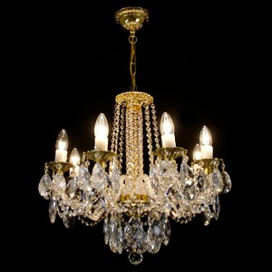 Casa Padrino Luxus Barock Kristall Kronleuchter Gold  56 x H. 52 cm - Prunkvolle Messing Kronleuchter mit b�hmischem Kristallglas - Barock M�bel - Edel & Prunkvoll