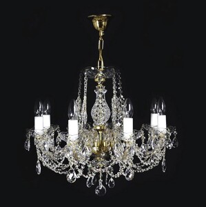 Casa Padrino Luxus Barock Kristall Kronleuchter Gold  58 x H. 48 cm - Prunkvolle Messing Kronleuchter mit b�hmischem Kristallglas - Barock M�bel - Edel & Prunkvoll