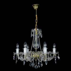 Casa Padrino Luxus Barock Kristall Kronleuchter Gold  58 x H. 50 cm - Prunkvolle Messing Kronleuchter mit b�hmischem Kristallglas - Barock M�bel - Edel & Prunkvoll