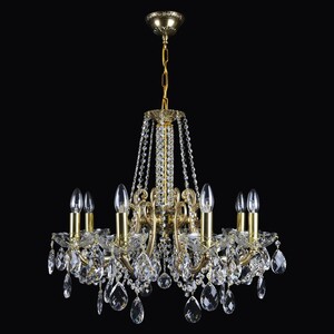 Casa Padrino Luxus Barock Kristall Kronleuchter Gold  58 x H. 50 cm - Prunkvolle Messing Kronleuchter mit b�hmischem Kristallglas - Barock M�bel - Edel & Prunkvoll