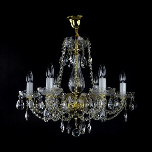 Casa Padrino Luxus Barock Kristall Kronleuchter Gold  59 x H. 56 cm - Prunkvolle Messing Kronleuchter mit b�hmischem Kristallglas - Barock M�bel - Edel & Prunkvoll