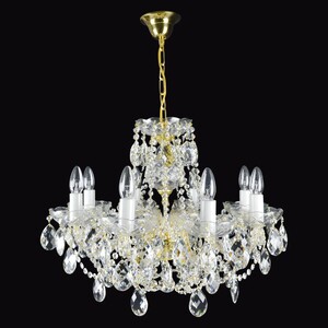 Casa Padrino Luxus Barock Kristall Kronleuchter Gold  60 x H. 44 cm - Prunkvolle Messing Kronleuchter mit b�hmischem Kristallglas - Barock M�bel - Edel & Prunkvoll