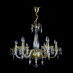 Casa Padrino Luxus Barock Kristall Kronleuchter Gold  60 x H. 47 cm - Prunkvolle Messing Kronleuchter mit b�hmischem Kristallglas - Barock M�bel - Edel & Prunkvoll