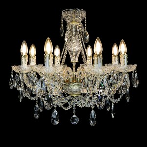 Casa Padrino Luxus Barock Kristall Kronleuchter Gold  60 x H. 51 cm - Prunkvolle Messing Kronleuchter mit b�hmischem Kristallglas - Barock M�bel - Edel & Prunkvoll
