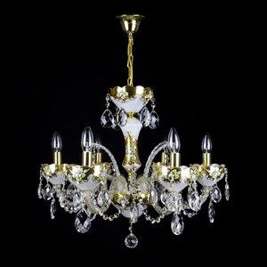 Casa Padrino Luxus Barock Kristall Kronleuchter Gold  60 x H. 52 cm - Prunkvolle Messing Kronleuchter mit b�hmischem Kristallglas - Barock M�bel - Edel & Prunkvoll