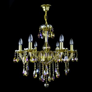 Casa Padrino Luxus Barock Kristall Kronleuchter Gold  60 x H. 55 cm - Prunkvoller Messing Kronleuchter mit b�hmischem Kristallglas - Barock M�bel - Edel & Prunkvoll