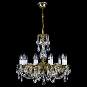 Casa Padrino Luxus Barock Kristall Kronleuchter Gold  60 x H. 58 cm - Prunkvolle Messing Kronleuchter mit b�hmischem Kristallglas - Barock M�bel - Edel & Prunkvoll