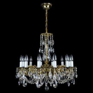 Casa Padrino Luxus Barock Kristall Kronleuchter Gold  60 x H. 58 cm - Prunkvolle Messing Kronleuchter mit b�hmischem Kristallglas - Barock M�bel - Edel & Prunkvoll