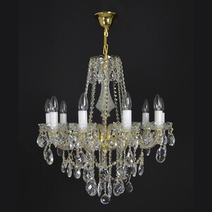 Casa Padrino Luxus Barock Kristall Kronleuchter Gold  60 x H. 60 cm - Prunkvolle Messing Kronleuchter mit b�hmischem Kristallglas - Barock M�bel - Edel & Prunkvoll