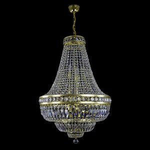 Casa Padrino Luxus Barock Kristall Kronleuchter Gold  60 x H. 90 cm - Prunkvolle Messing Kronleuchter mit b�hmischem Kristallglas - Barock M�bel - Edel & Prunkvoll