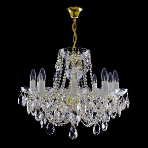 Casa Padrino Luxus Barock Kristall Kronleuchter Gold  62 x H. 44 cm - Prunkvoller Messing Kronleuchter mit b�hmischem Kristallglas - Barock M�bel - Edel & Prunkvoll