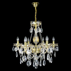 Casa Padrino Luxus Barock Kristall Kronleuchter Gold  62 x H. 56 cm - Prunkvolle Messing Kronleuchter mit b�hmischem Kristallglas - Barock M�bel - Edel & Prunkvoll