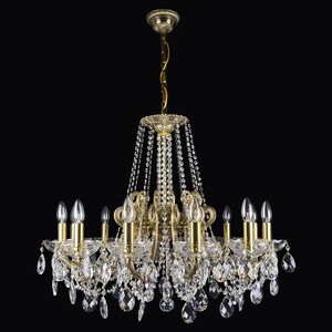 Casa Padrino Luxus Barock Kristall Kronleuchter Gold  62 x H. 65 cm - Prunkvolle Messing Kronleuchter mit b�hmischem Kristallglas - Barock M�bel - Edel & Prunkvoll