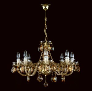 Casa Padrino Luxus Barock Kristall Kronleuchter Gold  65 x H. 50 cm - Prunkvolle Messing Kronleuchter mit b�hmischem Kristallglas - Barock M�bel - Edel & Prunkvoll