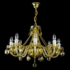 Casa Padrino Luxus Barock Kristall Kronleuchter Gold  65 x H. 50 cm - Prunkvoller Messing Kronleuchter mit b�hmischem Kristallglas - Barock M�bel - Edel & Prunkvoll