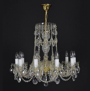 Casa Padrino Luxus Barock Kristall Kronleuchter Gold  65 x H. 52 cm - Prunkvolle Messing Kronleuchter mit b�hmischem Kristallglas - Barock M�bel - Edel & Prunkvoll