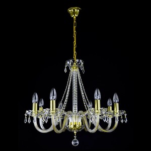 Casa Padrino Luxus Barock Kristall Kronleuchter Gold  65 x H. 55 cm - Prunkvolle Messing Kronleuchter mit b�hmischem Kristallglas - Barock M�bel - Edel & Prunkvoll