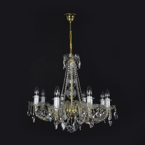 Casa Padrino Luxus Barock Kristall Kronleuchter Gold  65 x H. 58 cm - Prunkvolle Messing Kronleuchter mit b�hmischem Kristallglas - Barock M�bel - Edel & Prunkvoll