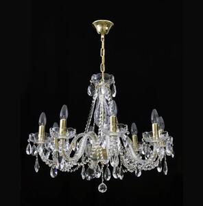 Casa Padrino Luxus Barock Kristall Kronleuchter Gold  65 x H. 60 cm - Prunkvolle Messing Kronleuchter mit b�hmischem Kristallglas - Barock M�bel - Edel & Prunkvoll
