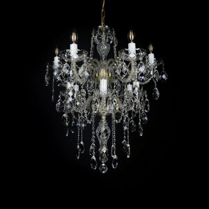 Casa Padrino Luxus Barock Kristall Kronleuchter Gold  65 x H. 76 cm - Prunkvolle Messing Kronleuchter mit b�hmischem Kristallglas - Barock M�bel - Edel & Prunkvoll