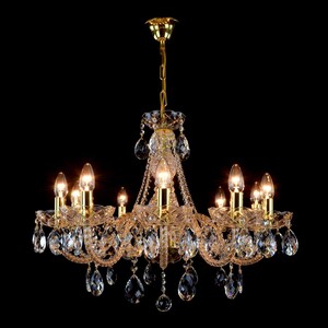 Casa Padrino Luxus Barock Kristall Kronleuchter Gold  66 x H. 53 cm - Prunkvolle Messing Kronleuchter mit b�hmischem Kristallglas - Barock M�bel - Edel & Prunkvoll