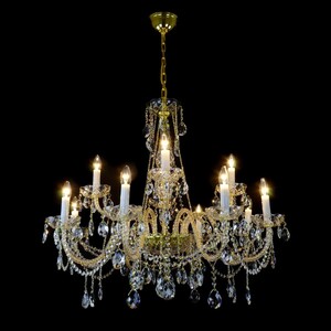 Casa Padrino Luxus Barock Kristall Kronleuchter Gold  66 x H. 60 cm - Prunkvolle Messing Kronleuchter mit b�hmischem Kristallglas - Barock M�bel - Edel & Prunkvoll