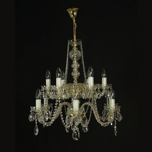 Casa Padrino Luxus Barock Kristall Kronleuchter Gold  66 x H. 65 cm - Prunkvolle Messing Kronleuchter mit b�hmischem Kristallglas - Barock M�bel - Edel & Prunkvoll