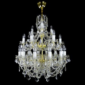 Casa Padrino Luxus Barock Kristall Kronleuchter Gold  67 x H. 80 cm - Prunkvolle Messing Kronleuchter mit b�hmischem Kristallglas - Barock M�bel - Edel & Prunkvoll