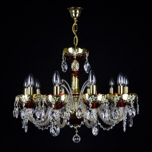 Casa Padrino Luxus Barock Kristall Kronleuchter Gold  68 x H. 52 cm - Prunkvolle Messing Kronleuchter mit b�hmischem Kristallglas - Barock M�bel - Edel & Prunkvoll