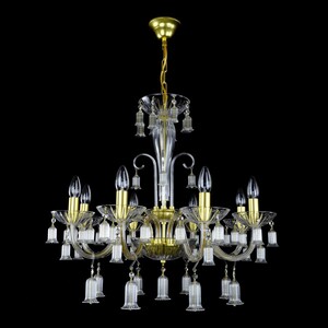 Casa Padrino Luxus Barock Kristall Kronleuchter Gold  68 x H. 58 cm - Prunkvolle Messing Kronleuchter mit b�hmischem Kristallglas - Barock M�bel - Edel & Prunkvoll