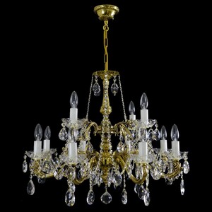 Casa Padrino Luxus Barock Kristall Kronleuchter Gold  68 x H. 62 cm - Prunkvolle Messing Kronleuchter mit b�hmischem Kristallglas - Barock M�bel - Edel & Prunkvoll