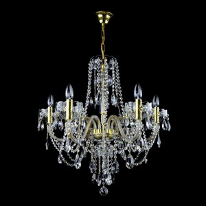 Casa Padrino Luxus Barock Kristall Kronleuchter Gold  68 x H. 70 cm - Prunkvoller Messing Kronleuchter mit b�hmischem Kristallglas - Barock M�bel - Edel & Prunkvoll