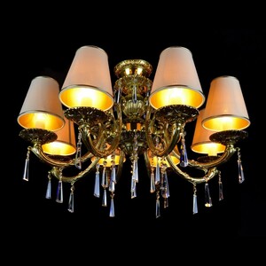 Casa Padrino Luxus Barock Kristall Kronleuchter Gold  70 x H. 45 cm - Prunkvolle Messing Kronleuchter mit b�hmischem Kristallglas - Barock M�bel - Edel & Prunkvoll