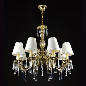 Casa Padrino Luxus Barock Kristall Kronleuchter Gold  70 x H. 65 cm - Prunkvolle Messing Kronleuchter mit b�hmischem Kristallglas - Barock M�bel - Edel & Prunkvoll