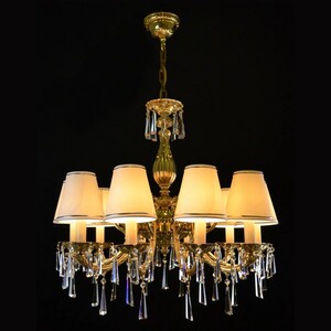 Casa Padrino Luxus Barock Kristall Kronleuchter Gold  70 x H. 65 cm - Prunkvolle Messing Kronleuchter mit b�hmischem Kristallglas - Barock M�bel - Edel & Prunkvoll