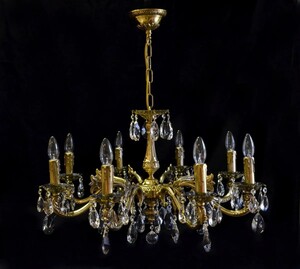 Casa Padrino Luxus Barock Kristall Kronleuchter Gold  72 x H. 44 cm - Prunkvolle Messing Kronleuchter mit b�hmischem Kristallglas - Barock M�bel - Edel & Prunkvoll