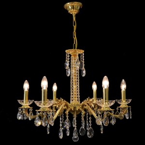 Casa Padrino Luxus Barock Kristall Kronleuchter Gold  73 x H. 59 cm - Prunkvolle Messing Kronleuchter mit b�hmischem Kristallglas - Barock M�bel - Edel & Prunkvoll