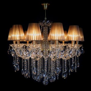 Casa Padrino Luxus Barock Kristall Kronleuchter Gold  73 x H. 73 cm - Prunkvolle Messing Kronleuchter mit b�hmischem Kristallglas - Barock M�bel - Edel & Prunkvoll