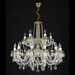 Casa Padrino Luxus Barock Kristall Kronleuchter Gold  75 x H. 78 cm - Prunkvolle Messing Kronleuchter mit b�hmischem Kristallglas - Barock M�bel - Edel & Prunkvoll