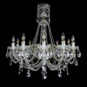 Casa Padrino Luxus Barock Kristall Kronleuchter Gold  76 x H. 78 cm - Prunkvolle Messing Kronleuchter mit b�hmischem Kristallglas - Barock M�bel - Edel & Prunkvoll