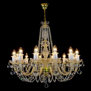Casa Padrino Luxus Barock Kristall Kronleuchter Gold  77 x H. 69 cm - Prunkvolle Messing Kronleuchter mit b�hmischem Kristallglas - Barock M�bel - Edel & Prunkvoll