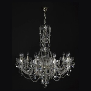 Casa Padrino Luxus Barock Kristall Kronleuchter Gold  78 x H. 64 cm - Prunkvolle Messing Kronleuchter mit b�hmischem Kristallglas - Barock M�bel - Edel & Prunkvoll