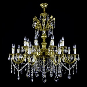 Casa Padrino Luxus Barock Kristall Kronleuchter Gold  78 x H. 65 cm - Prunkvolle Messing Kronleuchter mit b�hmischem Kristallglas - Barock M�bel - Edel & Prunkvoll