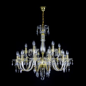Casa Padrino Luxus Barock Kristall Kronleuchter Gold  78 x H. 72 cm - Prunkvolle Messing Kronleuchter mit b�hmischem Kristallglas - Barock M�bel - Edel & Prunkvoll