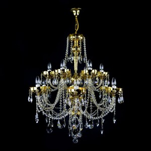 Casa Padrino Luxus Barock Kristall Kronleuchter Gold  78 x H. 88 cm - Prunkvolle Messing Kronleuchter mit b�hmischem Kristallglas - Barock M�bel - Edel & Prunkvoll