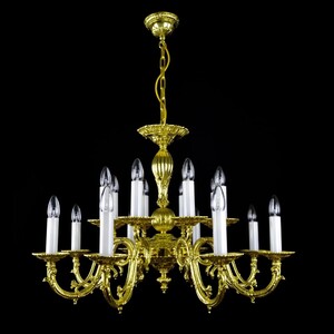 Casa Padrino Luxus Barock Kristall Kronleuchter Gold  80 x H. 54 cm - Prunkvolle Messing Kronleuchter mit b�hmischem Kristallglas - Barock M�bel - Edel & Prunkvoll